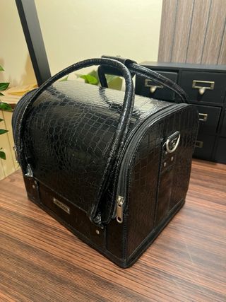 Maletín de maquillaje o uñas AMASAVA negro piel