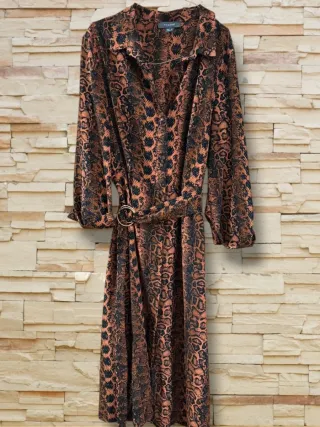 Vestido animal print marrón y negro