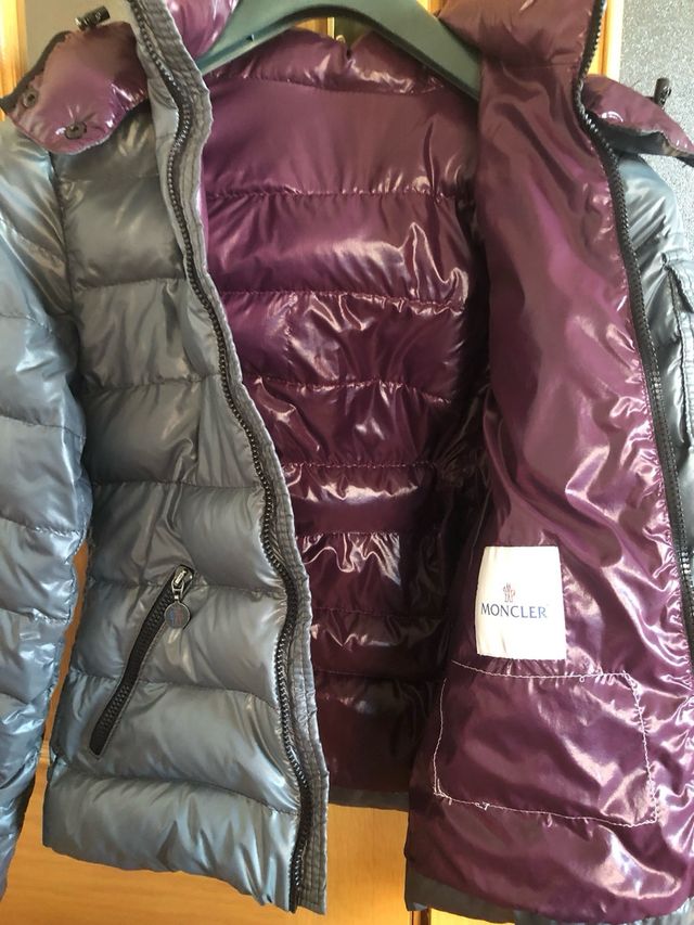 Plumífero Moncler Mujer Gris Púrpura