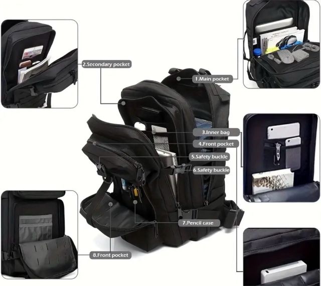 Mochila Militar Táctica 50L Negra