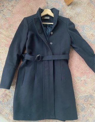 Abrigo Uterqüe Negro Lana