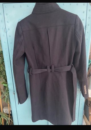 Abrigo Uterqüe Negro Lana