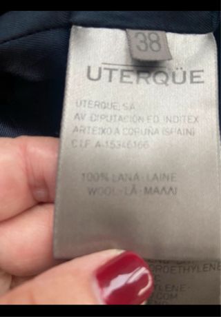 Abrigo Uterqüe Negro Lana