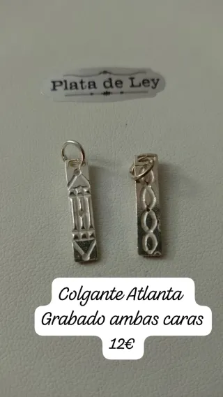 Colgante Plata Grabado Atlanta