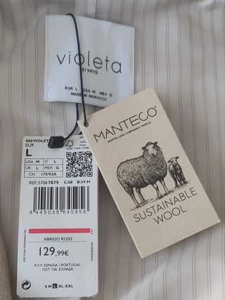 Abrigo lana MANGO Talla L sin estrenar