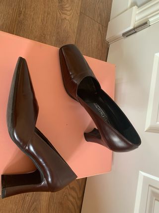 Tacones Zara Marrones Cómodos