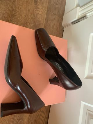 Tacones Zara Marrones Cómodos