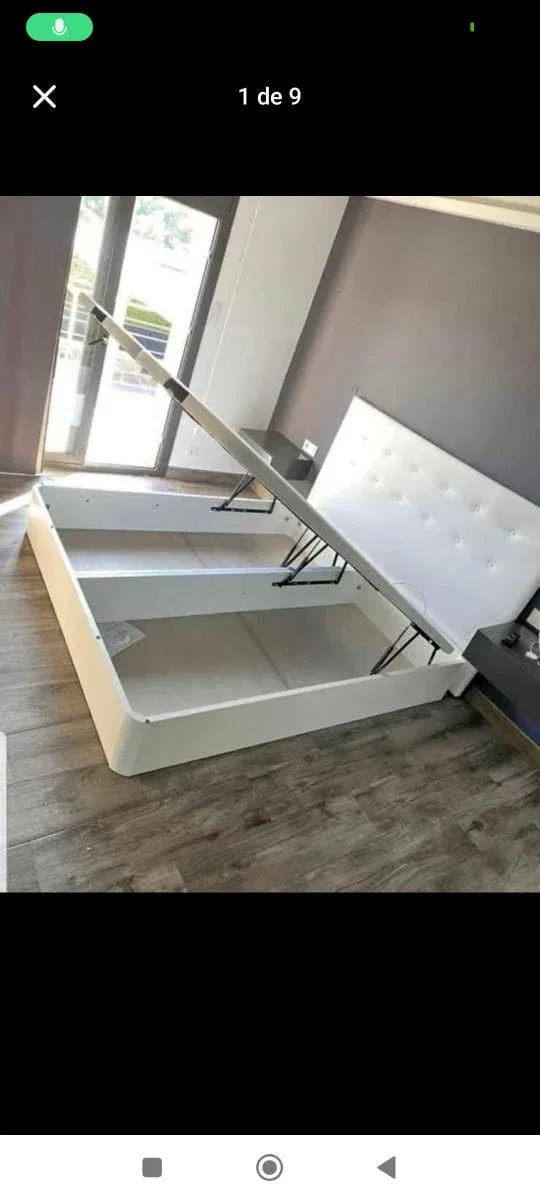 Canapé de tela y madera