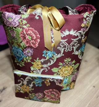 Bolso tote bag fallera, neceser, guardapelo