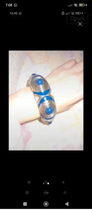 Bracciale donna blu e argento