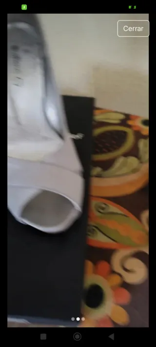 Zapato de tacón plateado