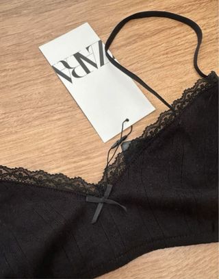 Zara Sujetador Negro Talla S