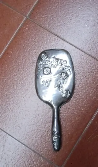 Specchio vintage manico decorato