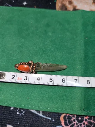 Péndulo Cuarzo lemuriano Ahumado y Cornalina