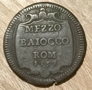 1/2 Baiocco 1738 ROM Rara Moneta