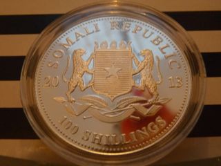 Moneda Plata 999 Elefante Somalia 2013, 1oz