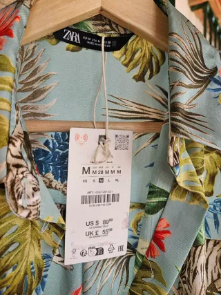 Camisa oversize Zara M estampado animal