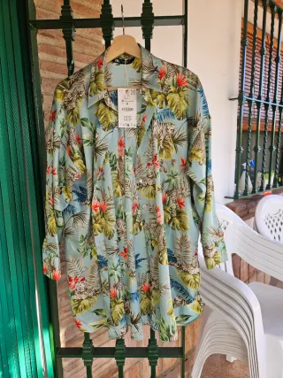 Camisa oversize Zara M estampado animal