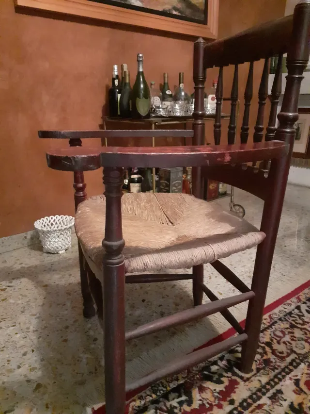 Sedia Tonet in legno e rattan