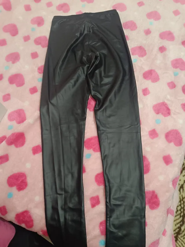 Pantalones efecto piel Zara niña T.13-14