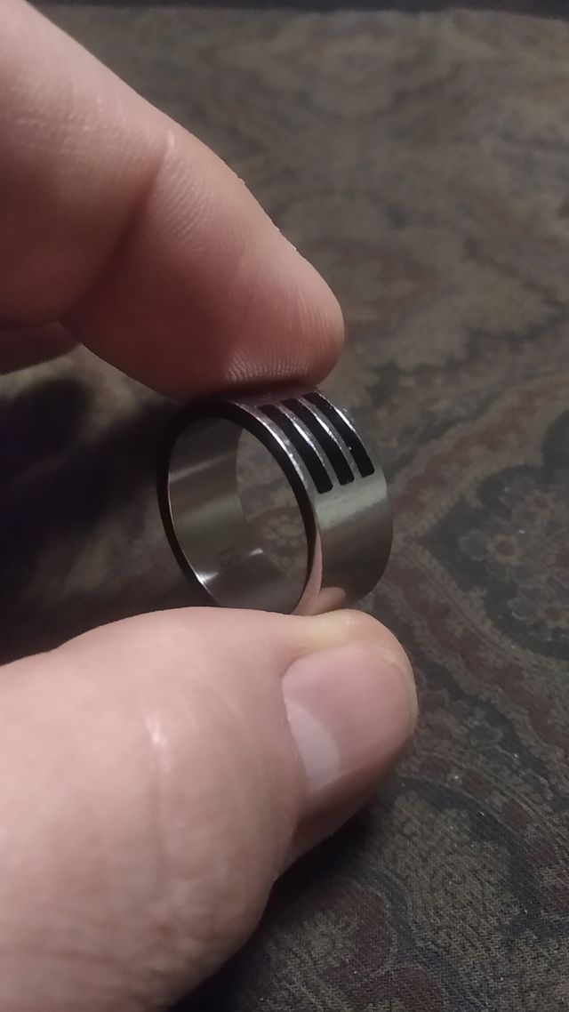 Anello TSAR in acciaio inox e titanio