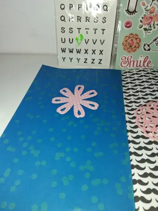 4 Pliegos Papel Scrapbooking Adhesivo