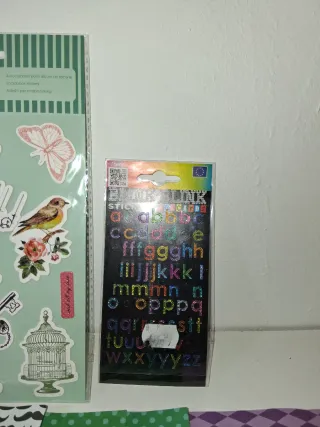 4 Pliegos Papel Scrapbooking Adhesivo