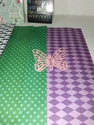4 Pliegos Papel Scrapbooking Adhesivo