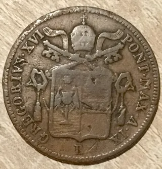 1 Baiocco 1839 Moneta Antica