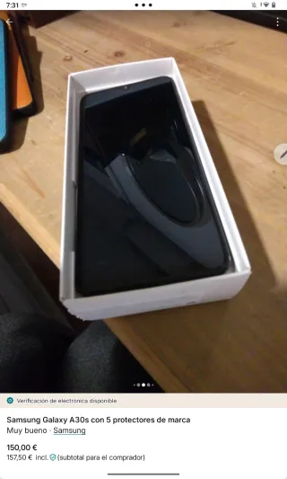 Samsung Galaxy A30s + 5 protectores