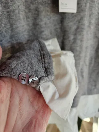 Jersey Salsa Gris y Blanco Talla M