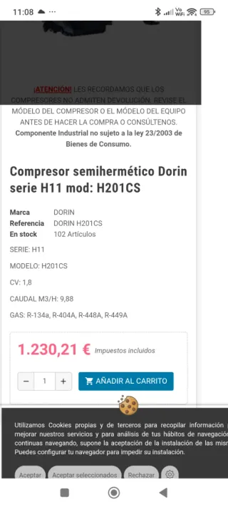 Compresor H 201CS semi-hermético