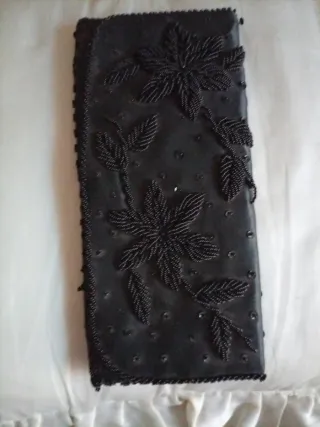 Pochette vintage anni 60 paillettes nere