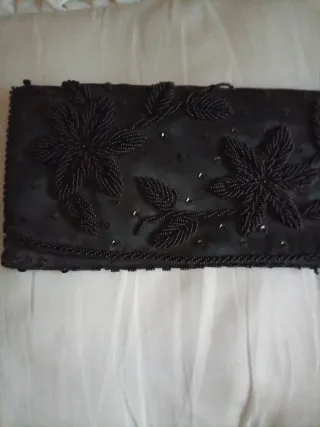 Pochette vintage anni 60 paillettes nere