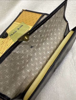 Cartera Retro Vintage de Piel Negra Mujer