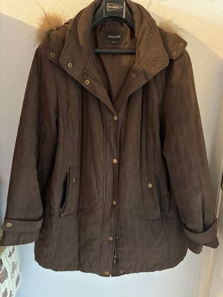 Parka marrón antelina El Corte Inglés talla 56