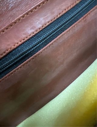 Cartera Retro Vintage de piel marrón para mujer