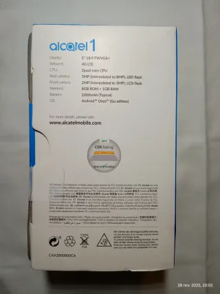 Telefono Mobile Alcatel 1 Basico