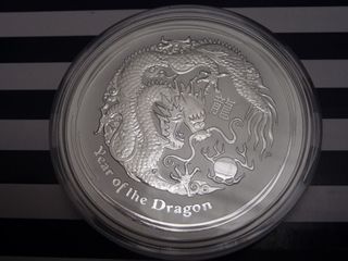 Moneda Plata 999 Dragón 2oz 2012 Lunar