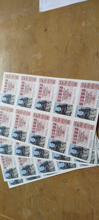 Decimos de lotería antiguos para coleccionistas