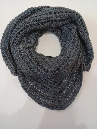 Chal tejido azul y gris