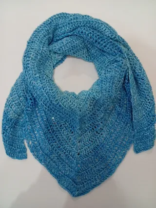 Chal tejido azul y gris