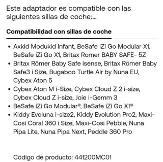 ADAPTADORES BUGABOO FOX 2,3, 5 BUFFALO GRUPO O