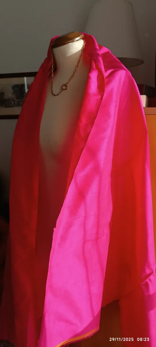 Tessuto Seta Shantung Vintage Originale Thailandia