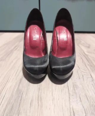 Décolleté nere tacco 12 e plateau 3