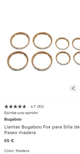 Llantas Bugaboo Fox Madera EMBELLECEDOR NO RUEDAS