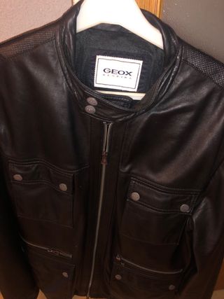 Cazadora Geox Negra Cuero