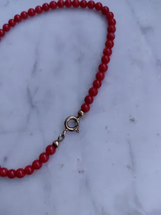 Bracciale Corallo Mediterraneo Originale Rosso .