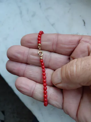 Bracciale Corallo Mediterraneo Originale Rosso .
