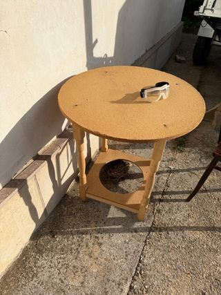 Mesa camilla redonda de madera